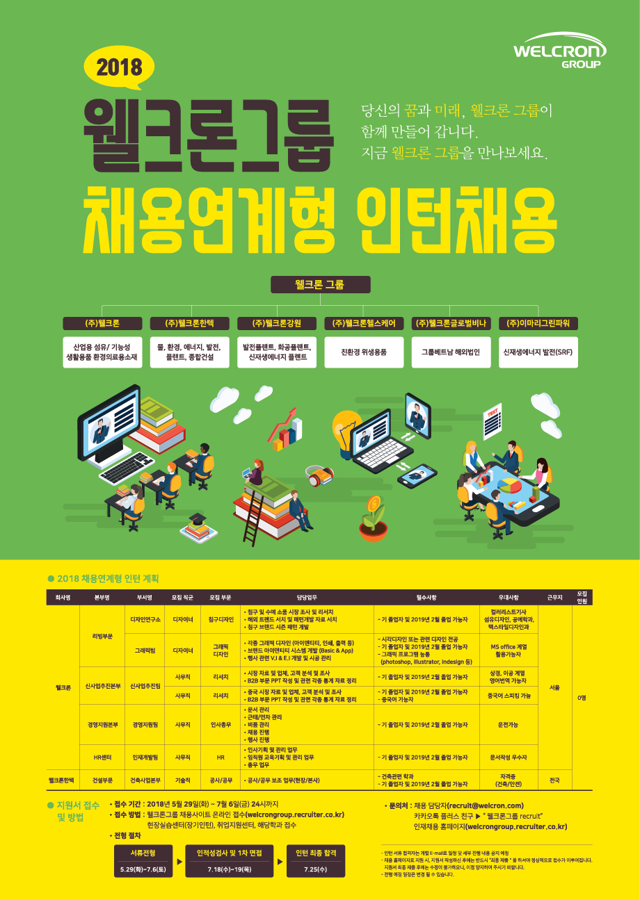 '[웰크론그룹] 2018 채용 연계형 인턴십'